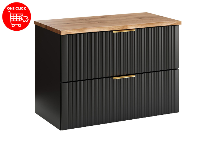 Set mobilier 80cm cu blat Adel Black SET-ADB B NAT WOTAN 80CM COMAD [2]