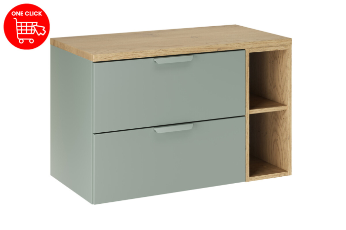 Set Mobilier Baie Aster Green 80 cm, cu blat, Verde Mat - COMAD [2]