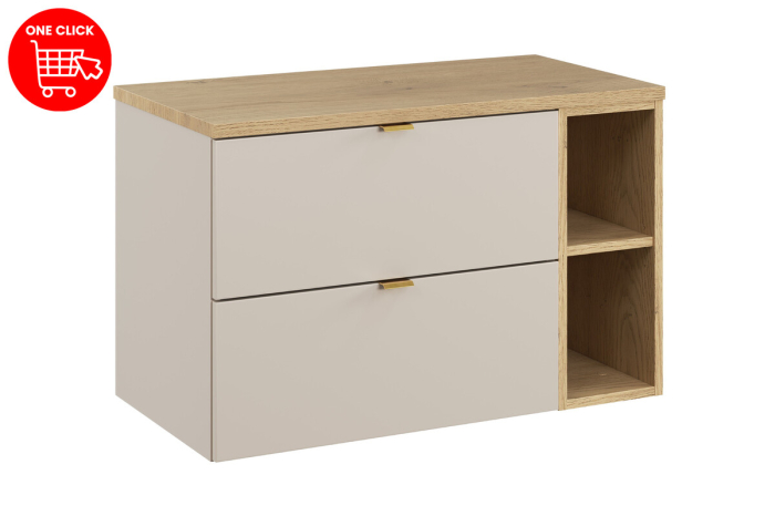 Set Mobilier Baie Dalia Cashmere 80 cm, cu blat, Stejar Cremona, Cașmir Mat - COMAD [2]