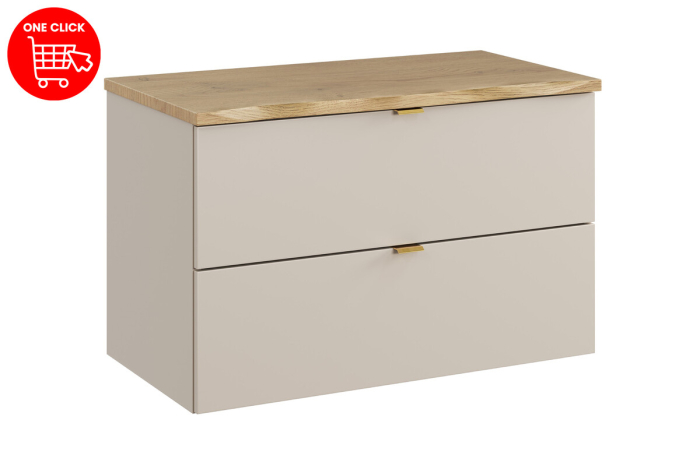 Set Mobilier Baie Dalia Cashmere 80 cm, cu blat, Stejar Cremona, Cașmir Mat - COMAD [2]
