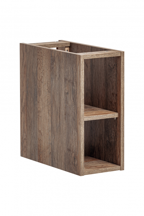 Set mobilier baie 80cm cu blat, lavoar Smile, dulap înalt și dulap cu oglindă Santa Fe Taupe [7]