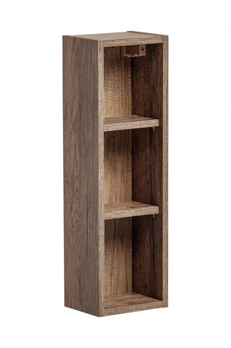 Set mobilier baie 80cm cu blat, lavoar Smile, dulap înalt și dulap cu oglindă Santa Fe Taupe [8]
