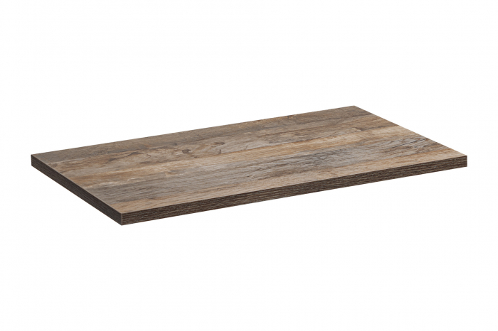 Set mobilier baie 80cm cu blat, lavoar Smile, dulap înalt și dulap cu oglindă Santa Fe Taupe [3]