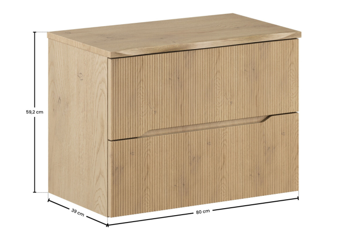Set mobilier 80cm cu blat Nordic Cremona COMAD SET-NC B NAT CREMONA 80CM [3]