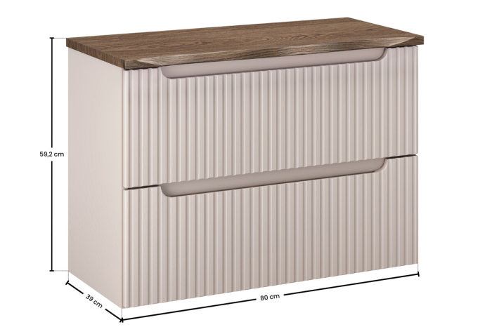 Set Mobilier Nova Cashmere 80 cm, cu Blat, Cașmir Mat - COMAD [3]