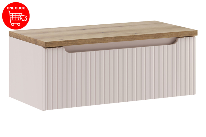 Set Mobilier Baie Nova Cashmere 80 cm, cu Blat, Cașmir Mat - COMAD [2]