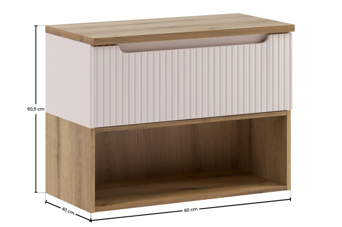 Set mobilier 80cm cu blat Nova Cashmere COMAD SET-NOC B OAK 80CM 1S LR [3]