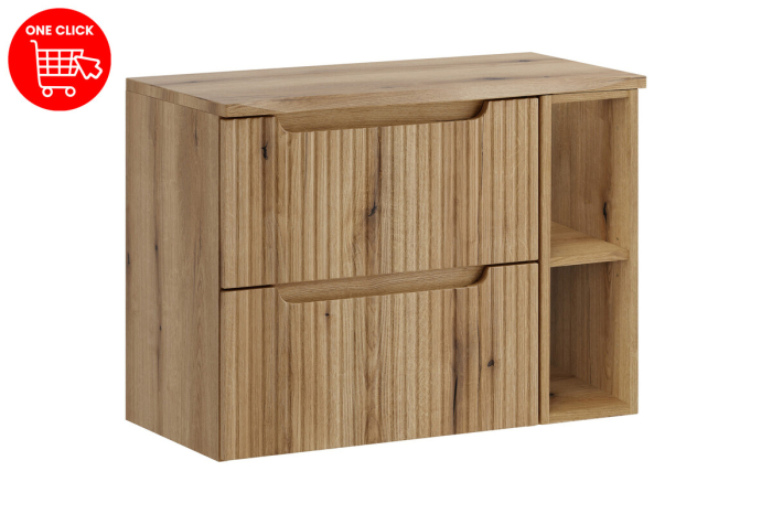 Set Mobilier Baie Nova Coast Evoke 80 cm, cu Blat, Stejar - COMAD [2]