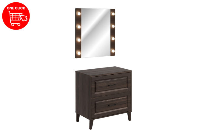Set mobilier 80cm cu blat și dulap cu oglindă Dorothy Ristretto SET-DOR B 80CM MC COMAD [2]