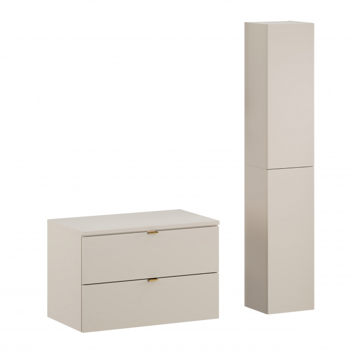 Set mobilier baie 80cm cu blat și dulap înalt Dalia Cashmere [1]