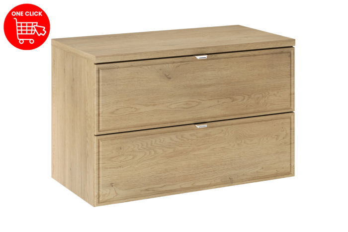 Set Mobilier Baie Terra Cremona 80 cm, cu Blat, Stejar Cremona - COMAD [2]