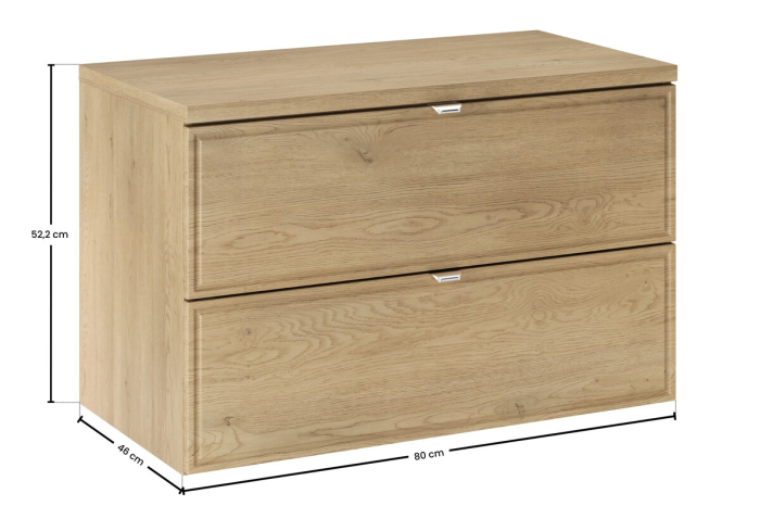 Set Mobilier Baie Terra Cremona 80 cm, cu Blat, Stejar Cremona - COMAD [3]