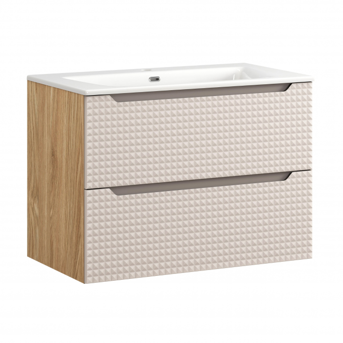 Set mobilier baie 80cm cu dulap lavoar SKY Luxor Beige [1]
