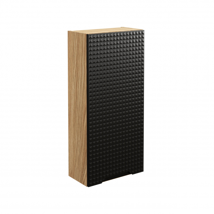 Set mobilier baie 90cm cu blat, lavoar Mona și dulap înalt Luxor Black [8]