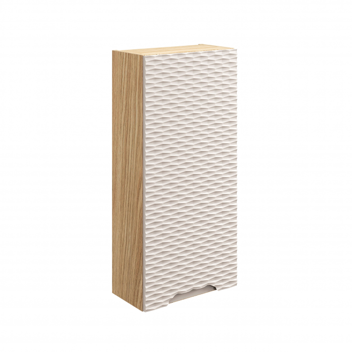 Set mobilier baie 90cm cu blat, lavoar Nika și dulap înalt Ocean Beige [8]
