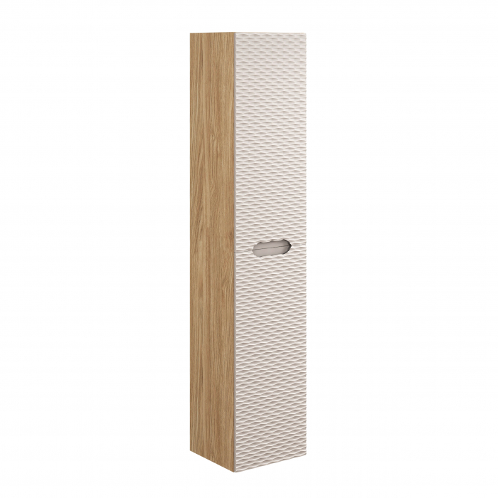 Set mobilier baie 90cm cu blat, lavoar Nika și dulap înalt Ocean Beige [5]