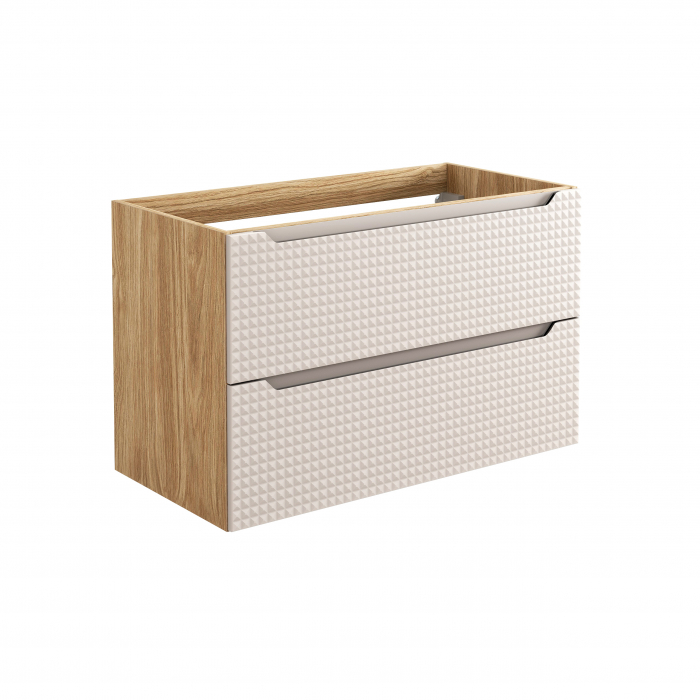 Set mobilier baie 90cm cu blat și lavoar Cloud Luxor Beige [2]