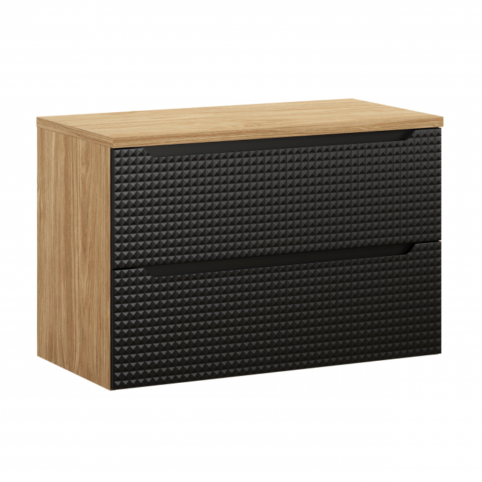 Set mobilier baie 90cm Luxor Negru cu blat COMAD [1]