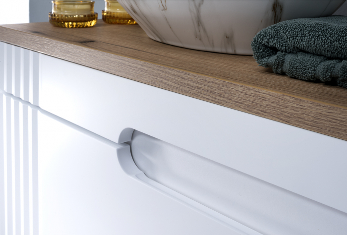 Set mobilier baie cu lavoar incastrat 80 cm Fiji White - Comad [5]