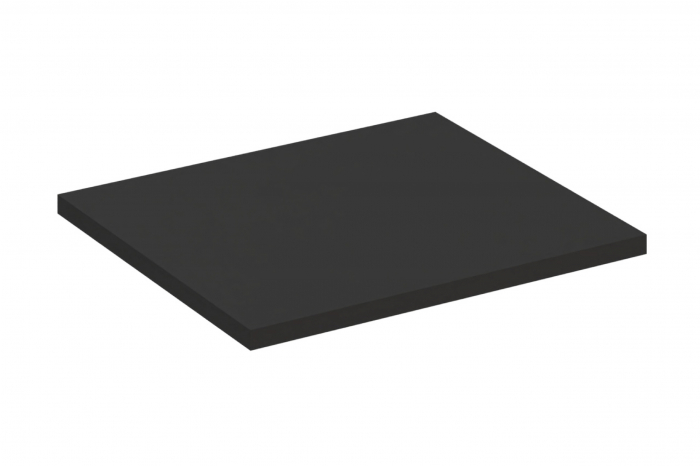 Set mobilier baie 60 cm, negru mat si stejar Casella, cu blat, lavoar pe blat Slim, dulap inalt, oglinda LED, vas WC suspendat Talia Casella, COMAD [3]
