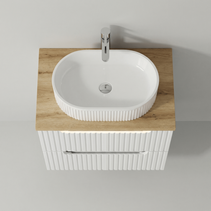 Set mobilier baie 60cm cu lavoar pe blat Nova White [4]