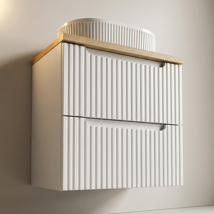 Set mobilier baie 60cm cu lavoar pe blat Nova White [5]