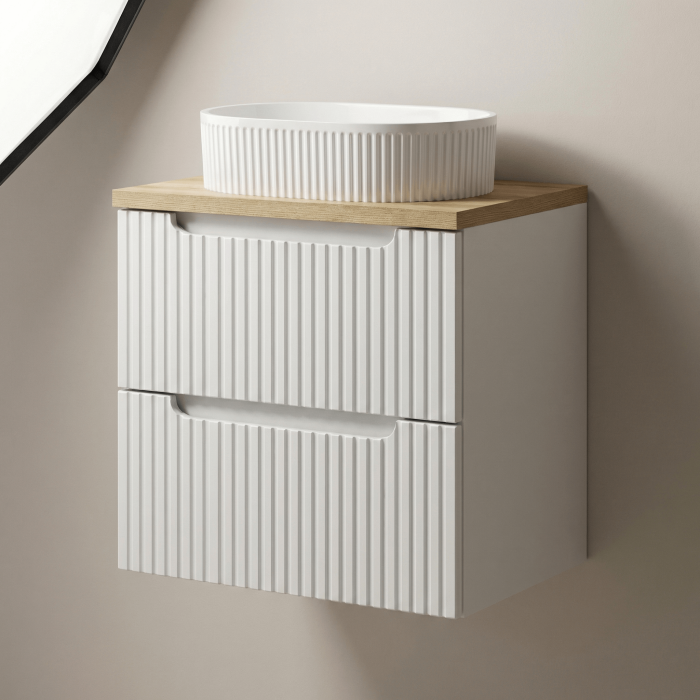 Set mobilier baie 60cm cu lavoar pe blat Nova White [3]