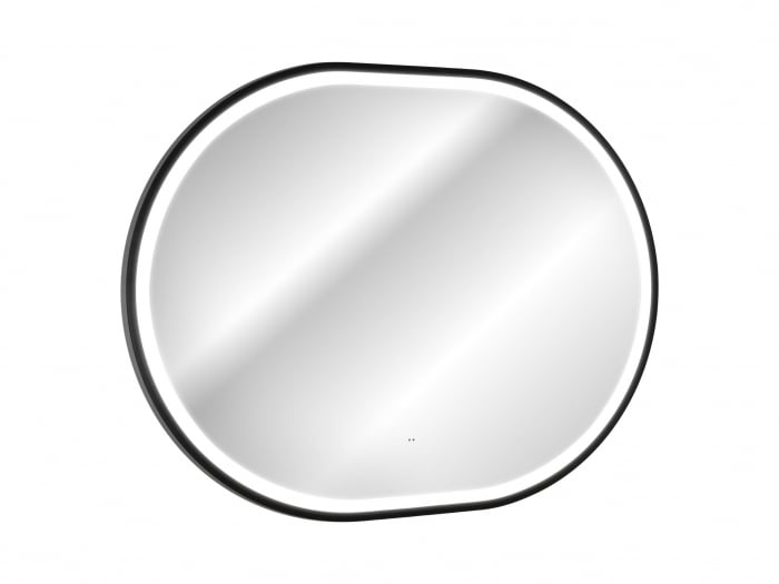 Set mobilier baie 80 cm cu blat, lavoar baie pe blat Trust, dulap baie inalt si oglinda baie LED Talia Casella, finisaj negru mat si stejar Casella COMAD [6]