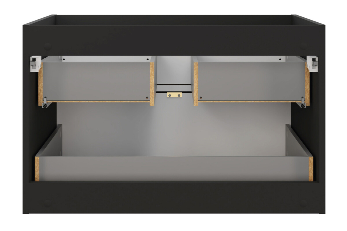 Set mobilier baie 80 cm, negru mat, stejar Casella, cu blat si lavoar pe blat, Trust Talia Casella COMAD [3]