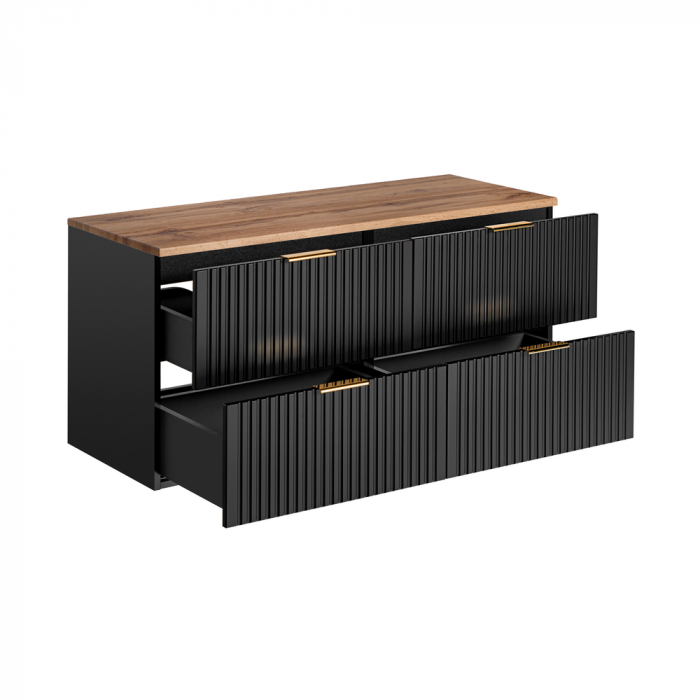 SET MOBILIER BAIE ADEL BLACK 120 CM, MDF RIFLAT,BLAT WOTAN [2]