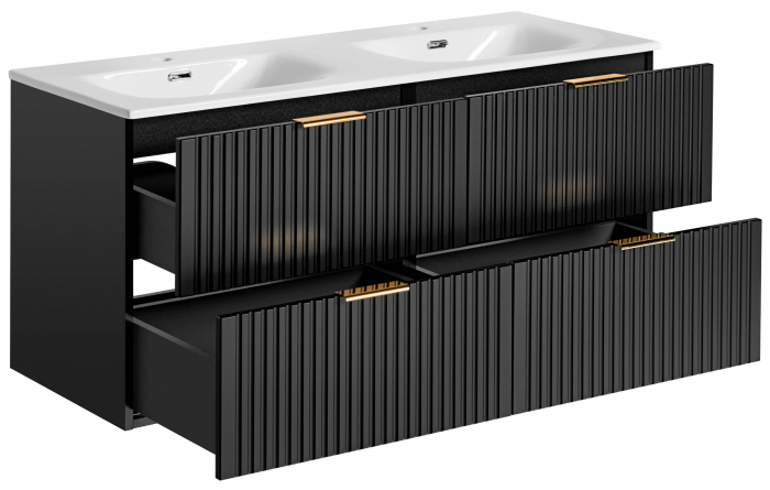 SET MOBILIER BAIE ADEL BLACK 120 CM, MDF RIFLAT, CULOARE NEGRU, LAVOAR INCASTRAT [5]