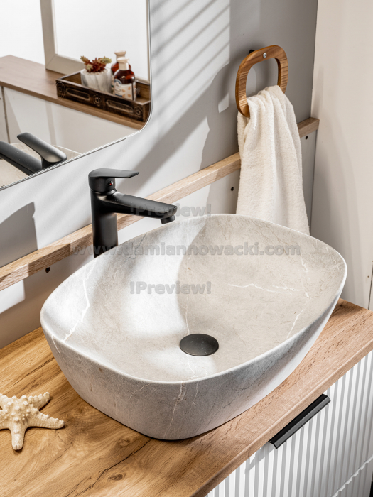 SET MOBILIER BAIE ADEL WHITE 60 CM, CU DULAP, MDF RIFLAT, CULOARE ALB, COMAD [4]
