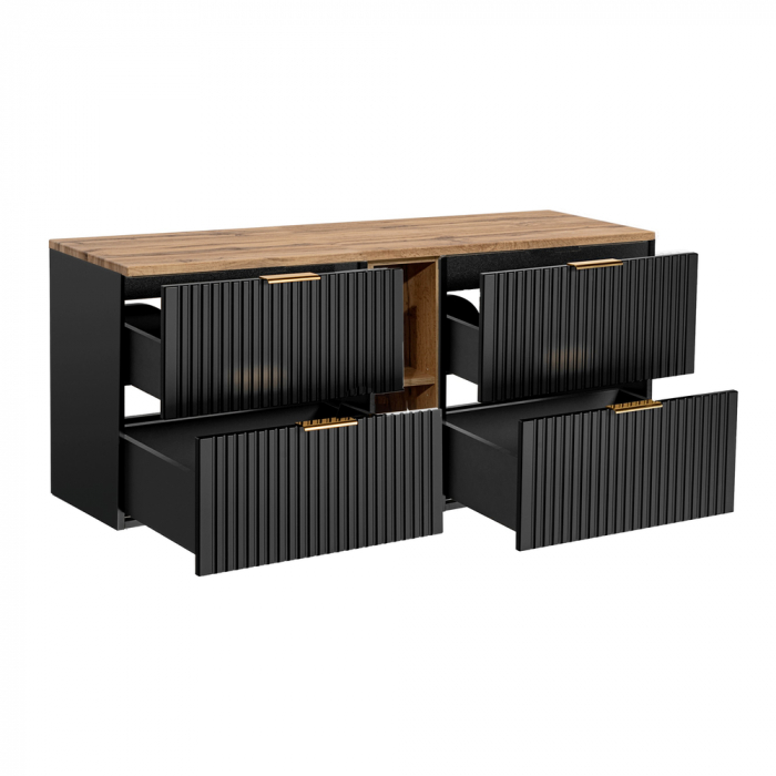 SET MOBILIER BAIE ADEL BLACK 140 CM,BLAT WOTAN ,MDF RIFLAT [2]