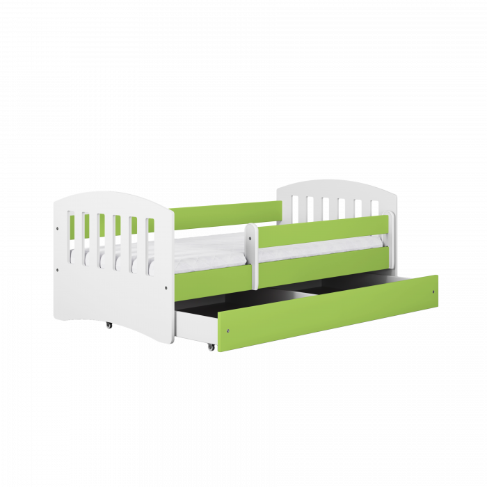Set mobilier copii alb 4 piese Classic MDF cu pat, noptiera, dulap de haine si comoda, pat diverse culori si dimensiuni [9]
