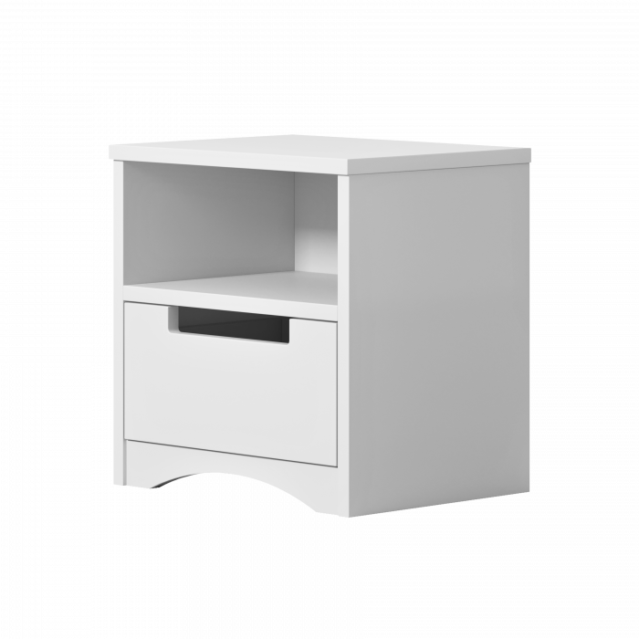 Set mobilier copii alb 4 piese Classic MDF cu pat, noptiera, dulap de haine si comoda, pat diverse culori si dimensiuni [15]