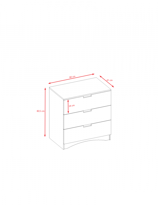 Set mobilier copii alb 4 piese Classic MDF cu pat, noptiera, dulap de haine si comoda, pat diverse culori si dimensiuni [24]