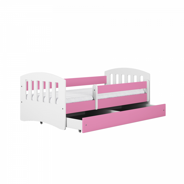 Set mobilier copii alb 4 piese Classic MDF cu pat, noptiera, dulap de haine si comoda, pat diverse culori si dimensiuni [6]