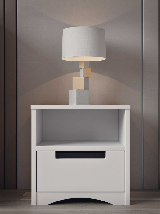 Set mobilier copii alb 4 piese Classic MDF cu pat, noptiera, dulap de haine si comoda, pat diverse culori si dimensiuni [14]