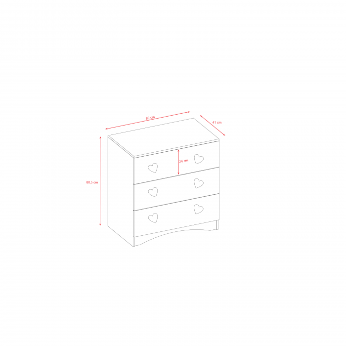 Set mobilier copii alb Julia 3 piese cu pat MDF 140/160/180 cm, comoda cu sertare, biblioteca [11]