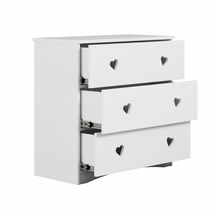 Set mobilier copii alb Julia 3 piese cu pat MDF 140/160/180 cm, comoda cu sertare, biblioteca [6]