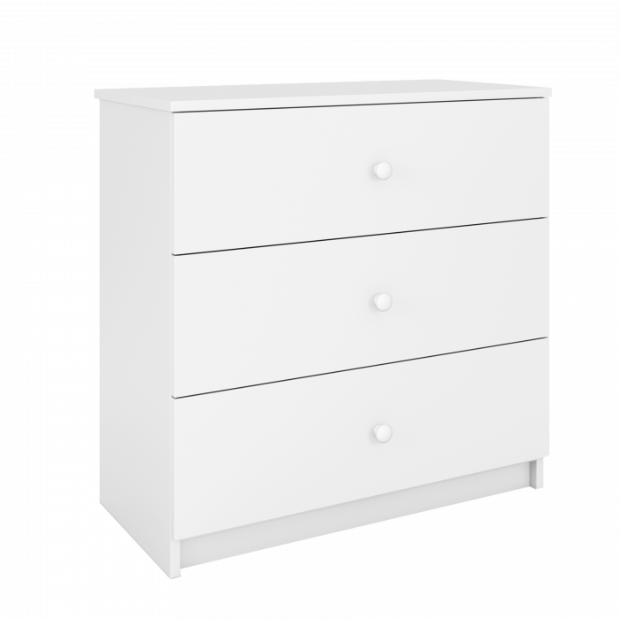 Set mobilier copii MDF alb 4 piese  Babydream, pat 140/160/180 cm, noptiera, dulap si comoda [8]
