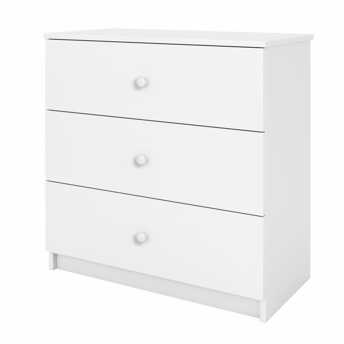 Set mobilier copii MDF alb 4 piese  Babydream, pat 140/160/180 cm, noptiera, dulap si comoda [7]