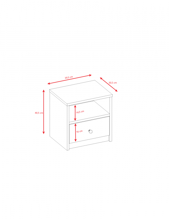 Set mobilier copii MDF alb 4 piese  Babydream, pat 140/160/180 cm, noptiera, dulap si comoda [14]