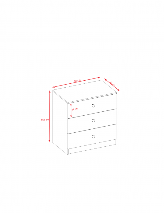 Set mobilier copii MDF alb 4 piese  Babydream, pat 140/160/180 cm, noptiera, dulap si comoda [12]