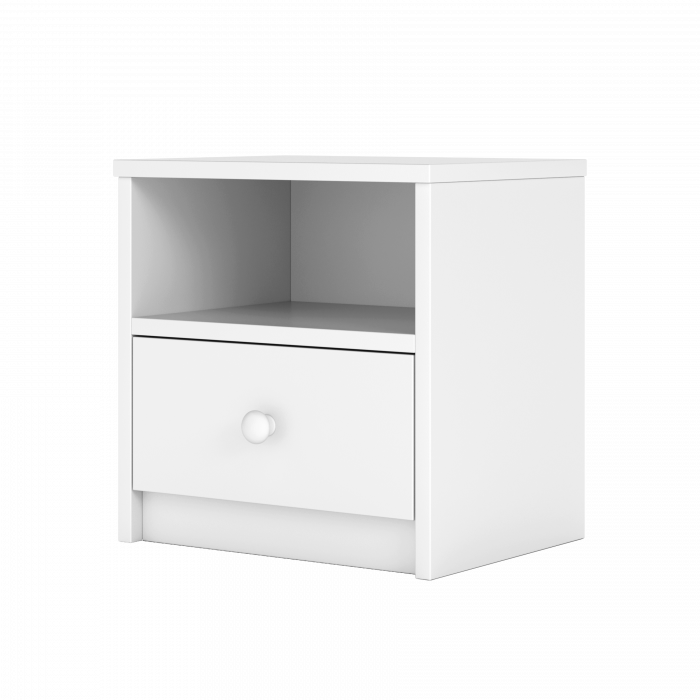 Set mobilier copii MDF alb Babydreams, pat 140/160/180 cm cu noptiera si saltea [2]