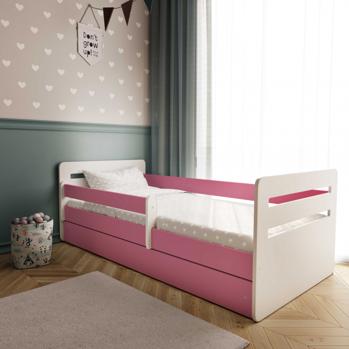 Set mobilier copii MDF Tomi 3 piese cu pat 140/160/180 cm, dulap si comoda [2]