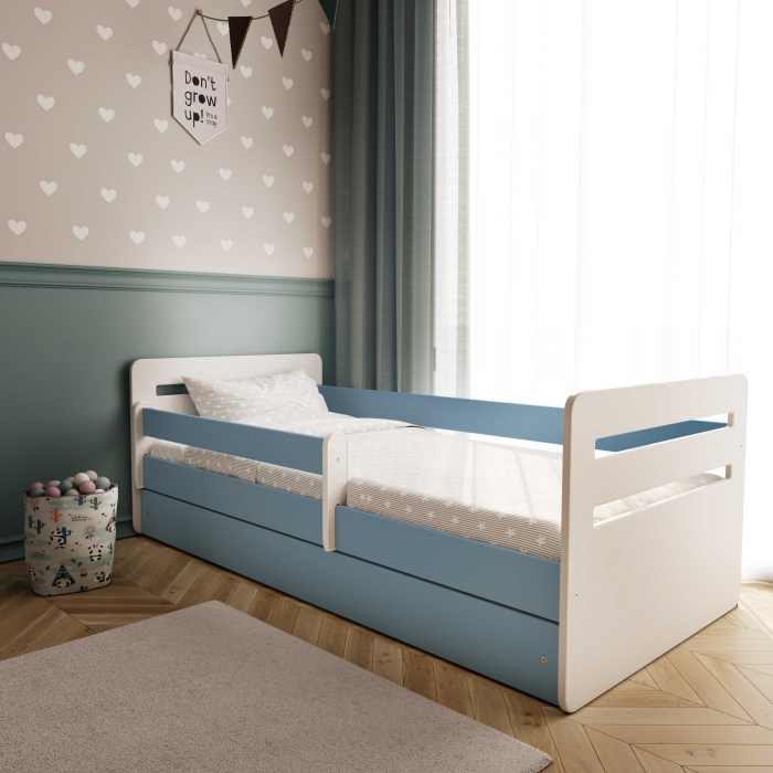 Set mobilier copii MDF Tomi 3 piese cu pat 140/160/180 cm, dulap si comoda [2]