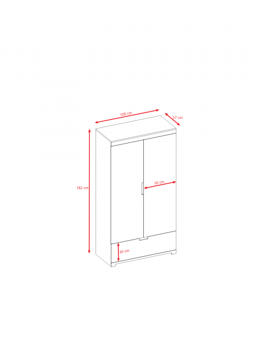 Set mobilier copii MDF Tomi 3 piese cu pat 140/160/180 cm, dulap si comoda [8]
