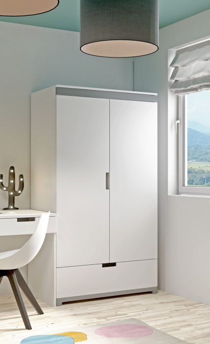 Set mobilier copii MDF Tomi 3 piese cu pat 140/160/180 cm, dulap si comoda [4]