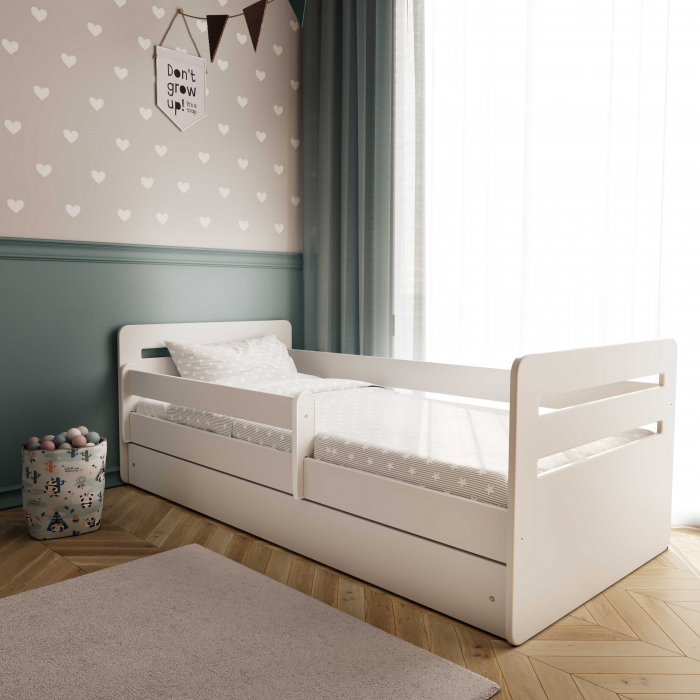 Set mobilier copii Tomi 5 piese MDF, pat 140/160/180x80 cm, birou, dulap haine si comoda cu sertare [3]